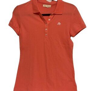Aeropostale Women's Salmon Short Sleeve Polo Shirt Size‎ Medium